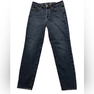 Old Navy OG Straight High Rise Jeans Raw Hem Stretch womens size 4